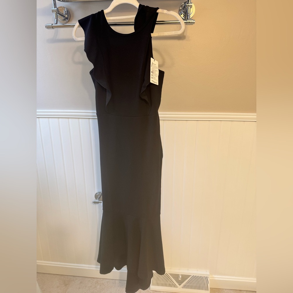 Elegant Black Sleeveless asymmetrical Dress